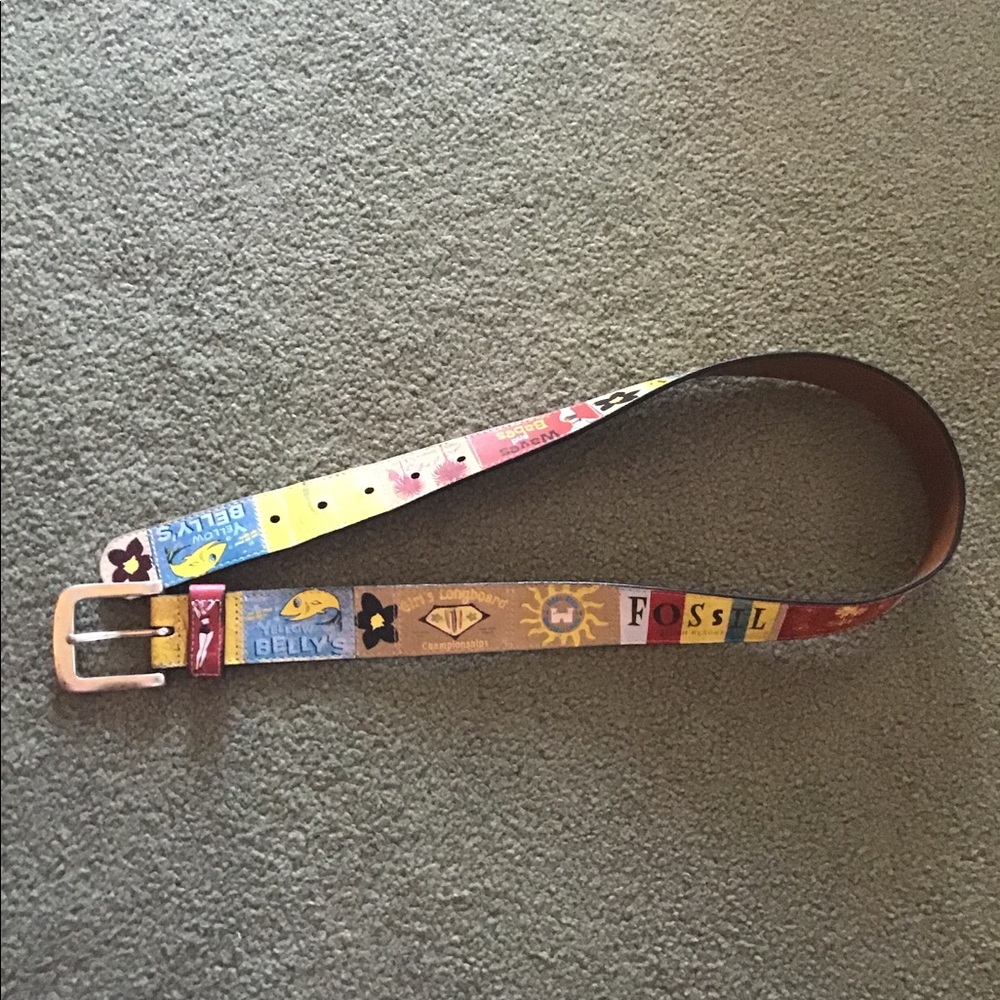 Fossil Surfer Girl retro leather belt new